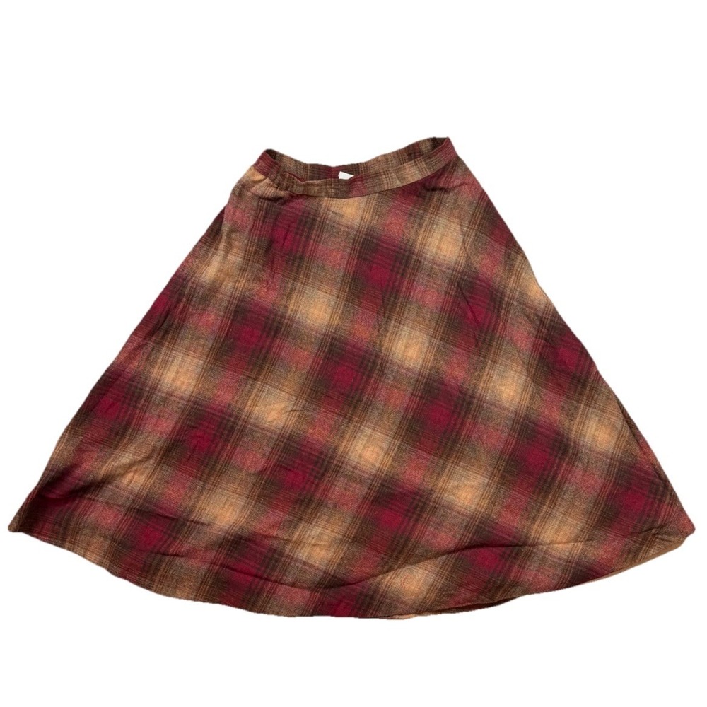 Salon Studio Women's Wool Blend Side Elastic Plaid Skirt Size: Small